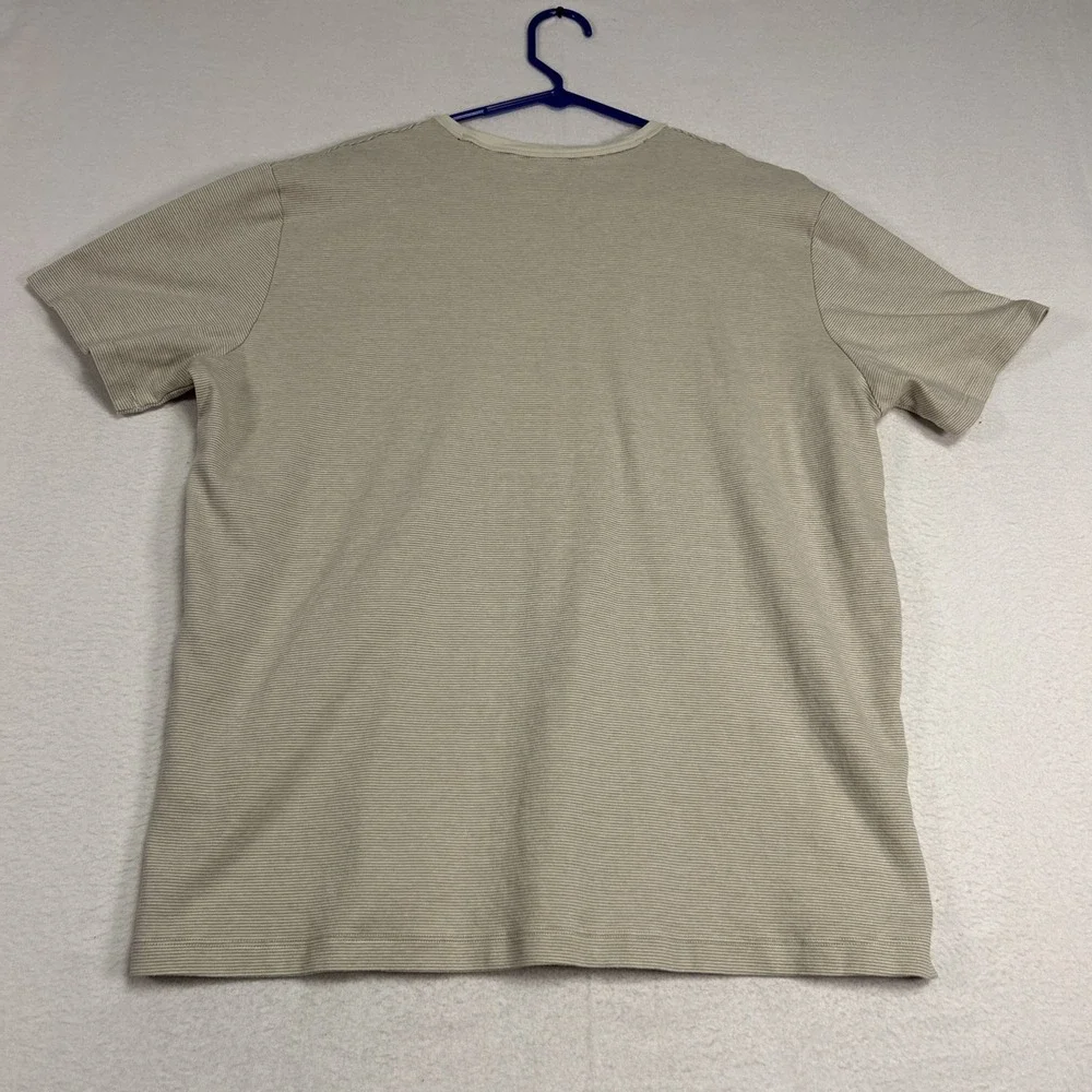 Banana Republic T-Shirt Mens XXL Cream Luxe Touch Tee Performance Short Sleeve